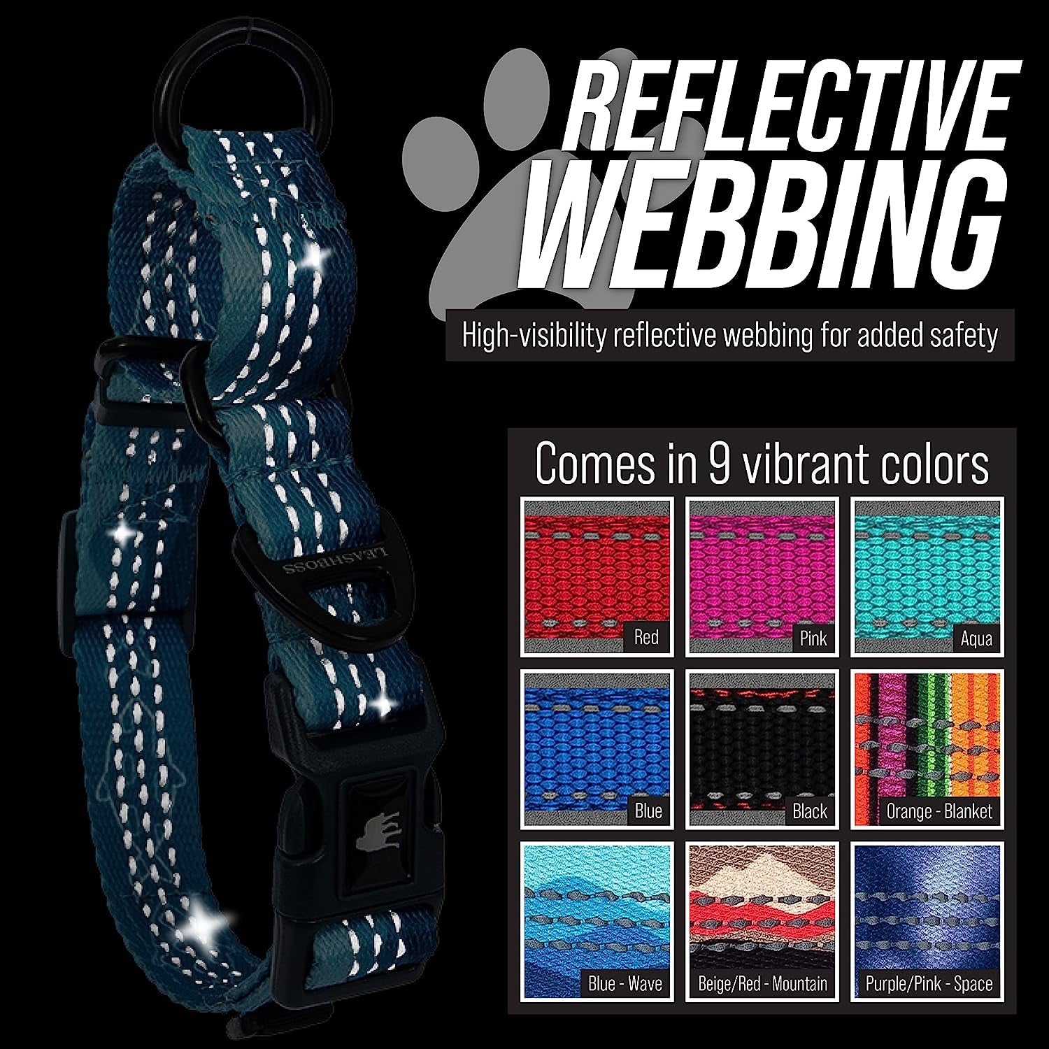 Martingale Collar for Dogs | Reflective Nylon Dog Collar