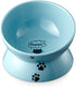 Elevated Cat Food Bowl, Ceramic Raised Bowl, Tilt Angle Protects Cat&