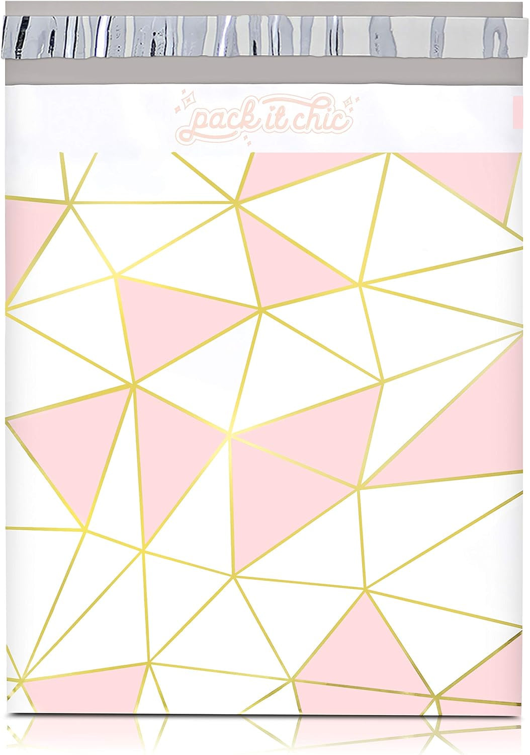- 10X13 (100 Pack) Mosaic Triangle Poly Mailer Envelope Plastic Custom Mailing &amp; Shipping Bags - Self Seal