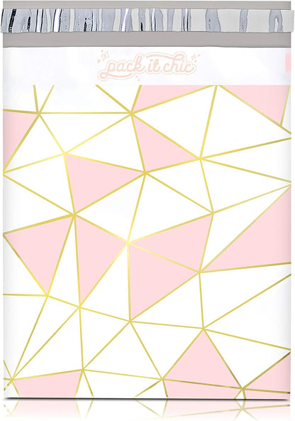 - 10X13 (100 Pack) Mosaic Triangle Poly Mailer Envelope Plastic Custom Mailing &amp; Shipping Bags - Self Seal