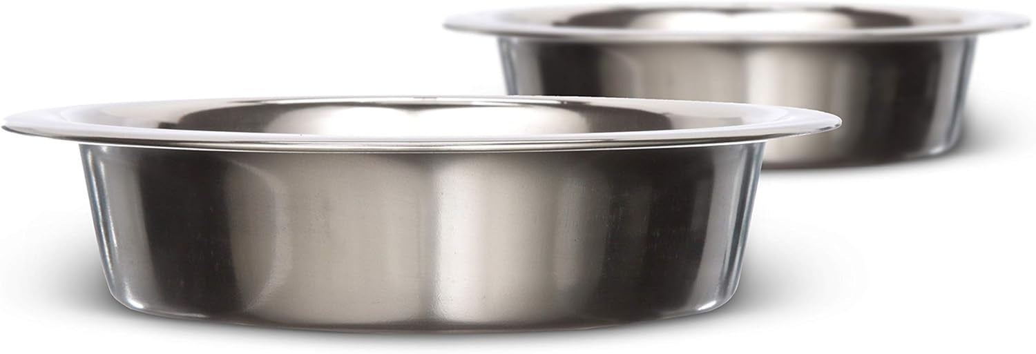 1 Cup 8 Oz. Shallow Stainless Steel Cat Bowls
