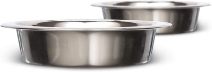1 Cup 8 Oz. Shallow Stainless Steel Cat Bowls