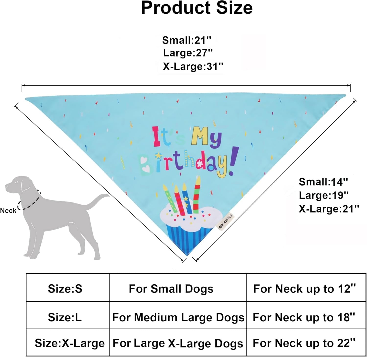 Dog Birthday Bandana Scarf and Blue Boy Pet