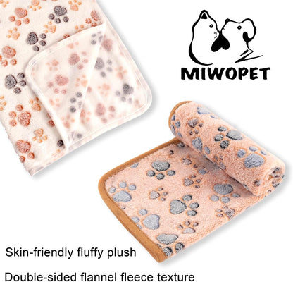 3 Pack Cat and Dog Blanket Soft &amp; Warm Fleece Flannel Sleep Mat, Great Pet Throw for Puppy, Kitten,Cats,Small, Medium &amp; Large Dogs (Medium 30" X 20")