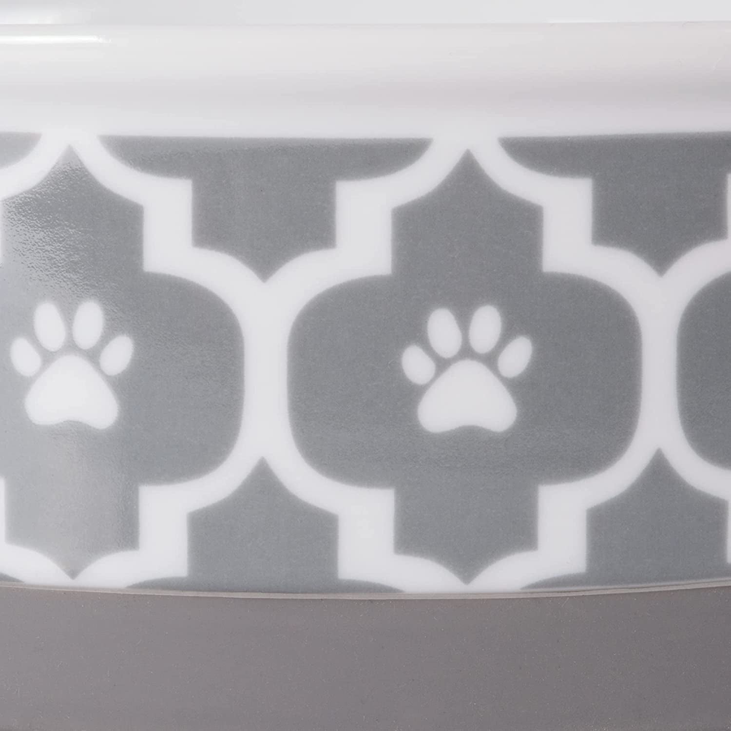 Lattice Collection Pet Bowl &amp; Canister, Small Set, 4.25X2", Gray, 2 Count