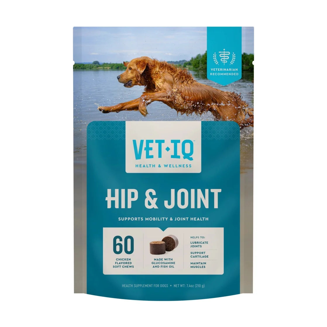 (3 Pack) Vetiq Hip &amp; Joint Supplement for Dogs, Chicken Flavored Soft Chews, 7.4 Oz, 60 Count