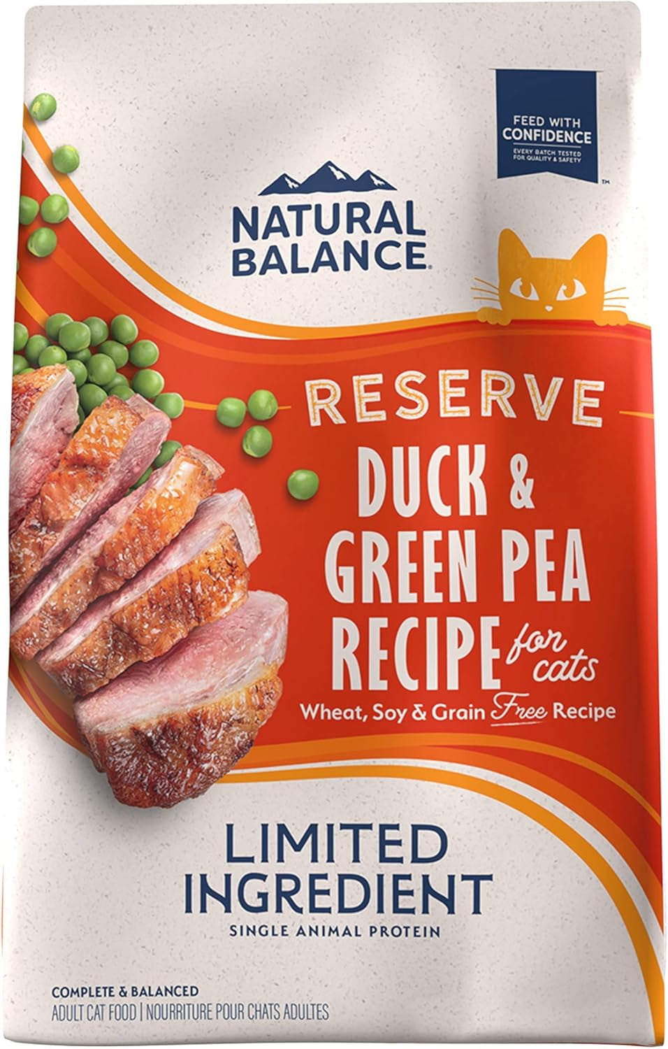 Limited Ingredient Adult Grain-Free Dry Cat Food, Reserve Duck &amp; Green Pea Recipe, 10 Pound (Pack of 1)