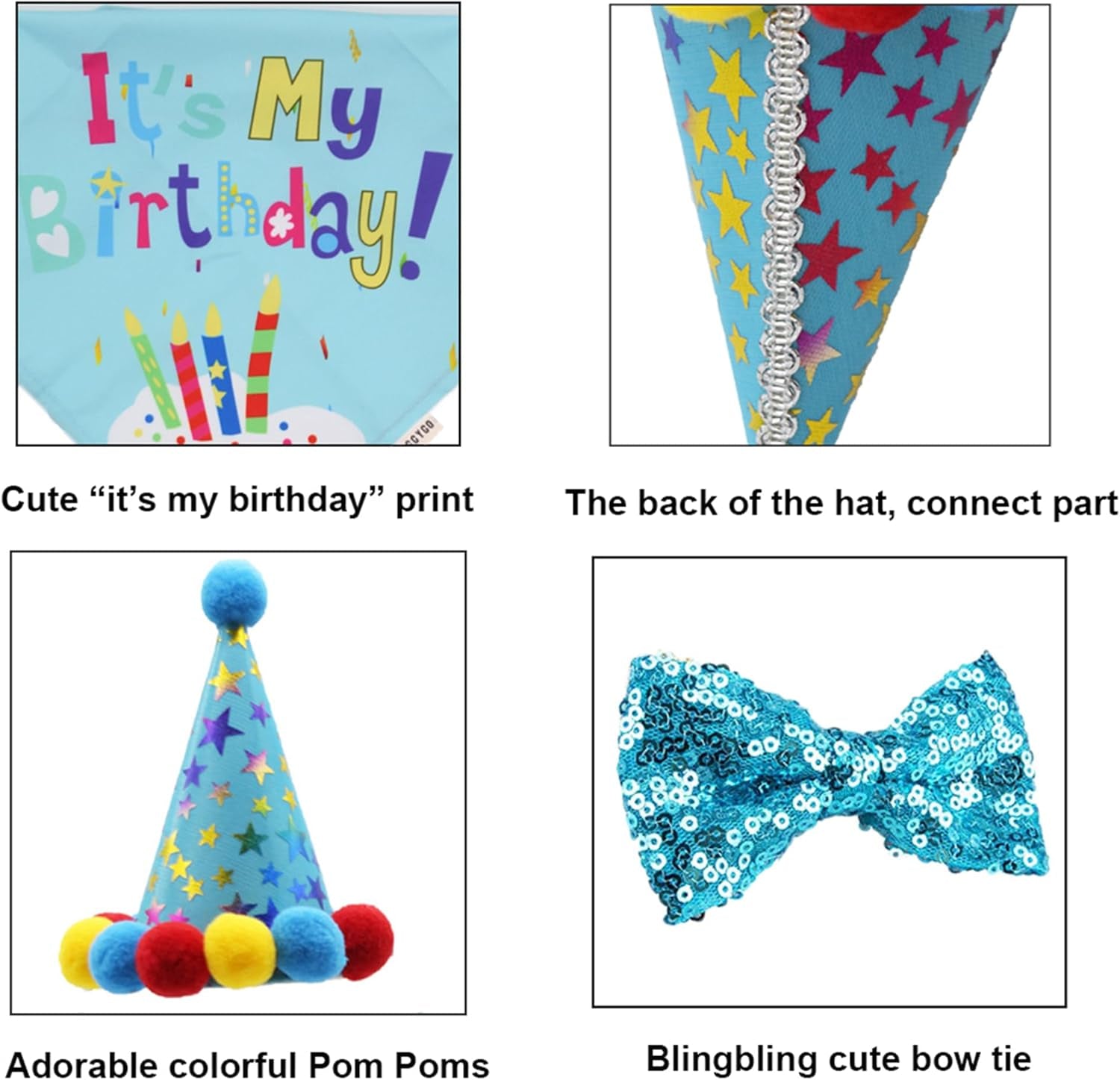 Dog Birthday Bandana Scarf and Blue Boy Pet