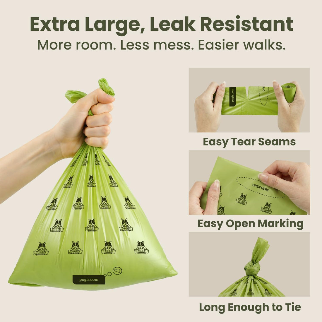 Pogi’S Dog Poop Bags – Leak-Proof &amp; Extra Thick Pet Waste Bags (Fresh Scent, 10 Rolls, 150-Count)