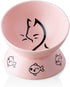 Ceramic Raised Cat Bowls, Slanted Cat Dish Food or Water Bowls, Elevated Porcelain Pet Feeder Bowl Protect Cat&