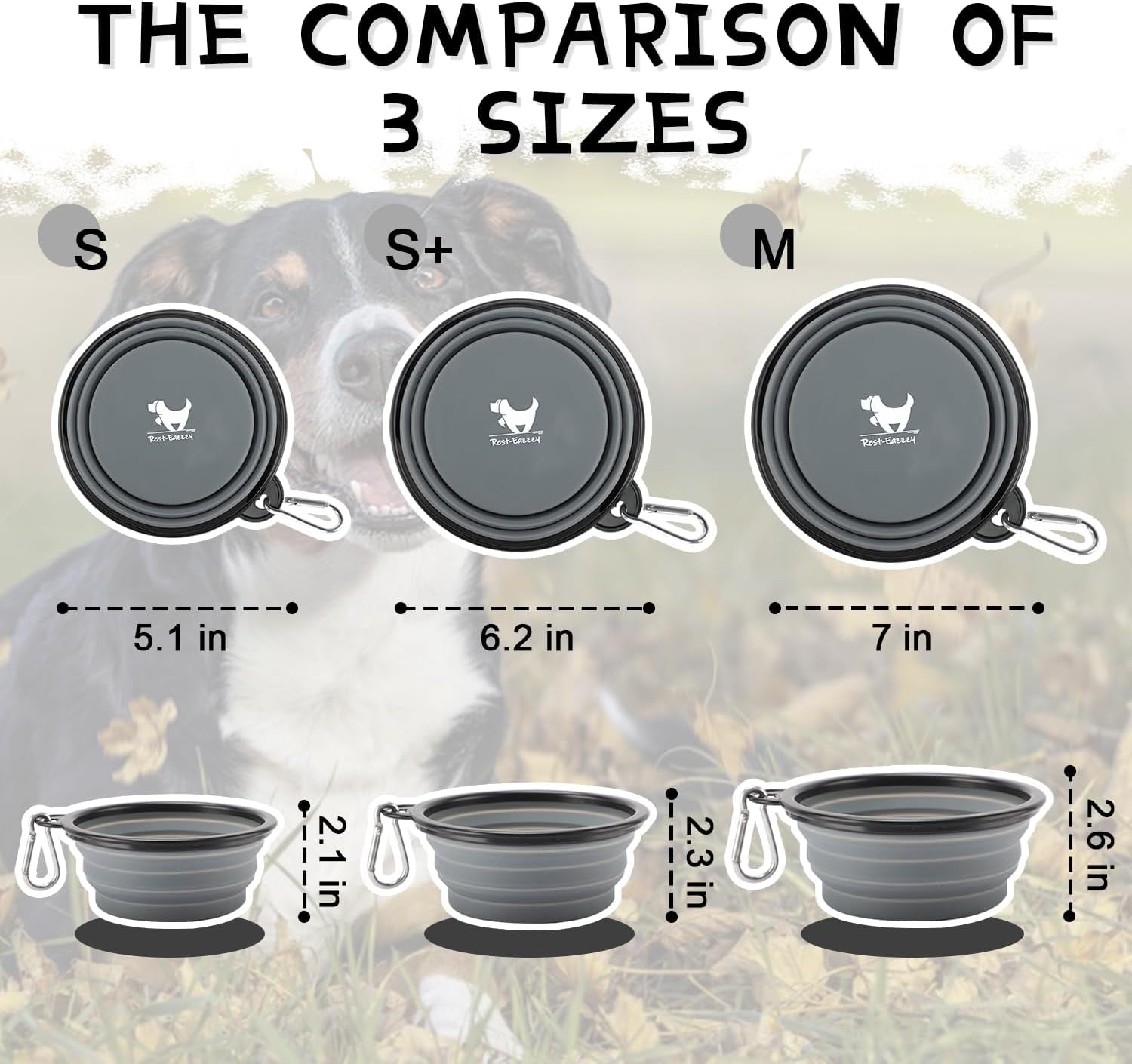 Collapsible Dog Bowls for Travel, 2-Pack Dog Portable Water Bowl for Dogs Cats Pet Foldable Feeding Watering Dish for Traveling Camping with Carabiners, BPA Free (Grey&amp;Pink, Small (Pack of 2))