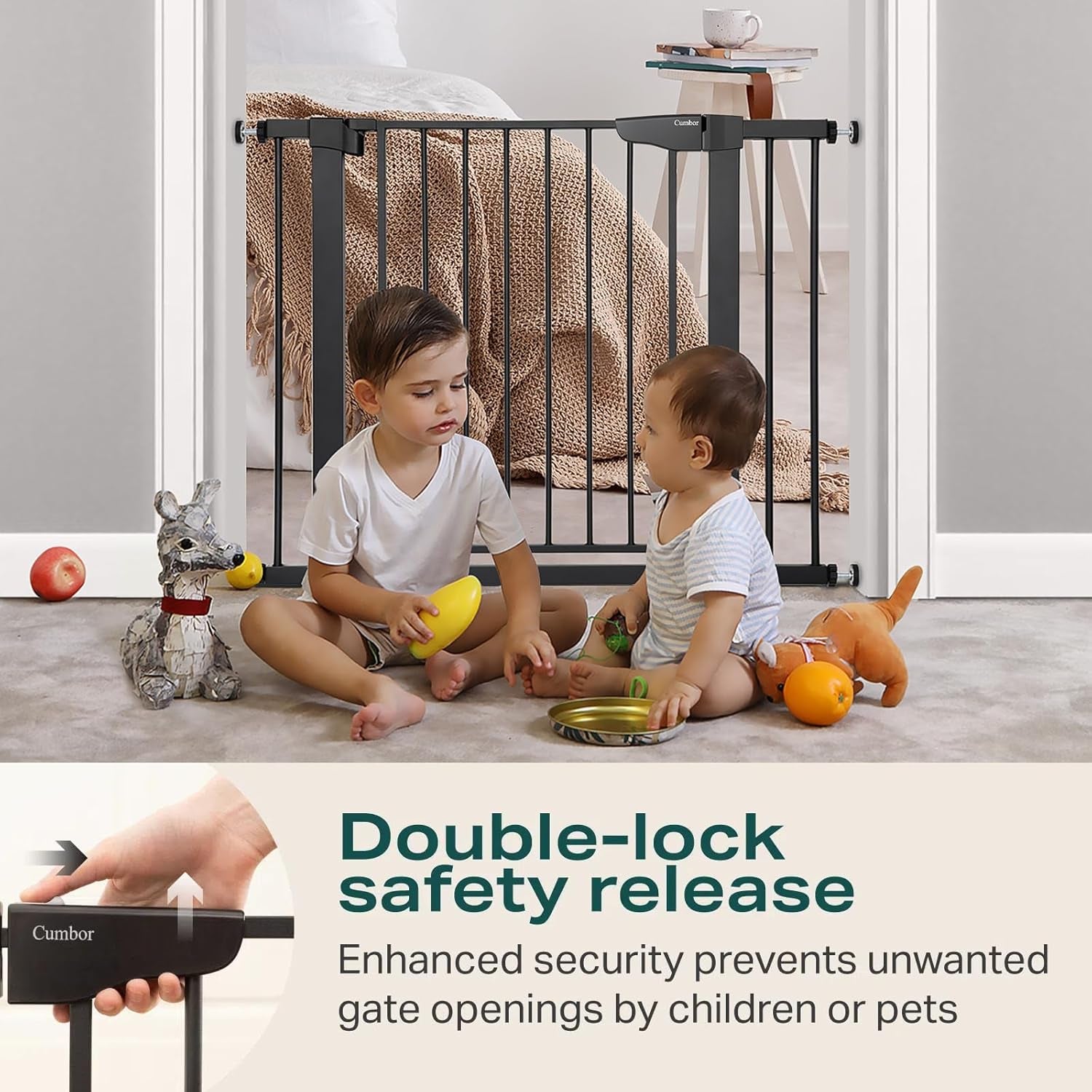 29.7-40.6" Baby Gate for Stairs, Mom&