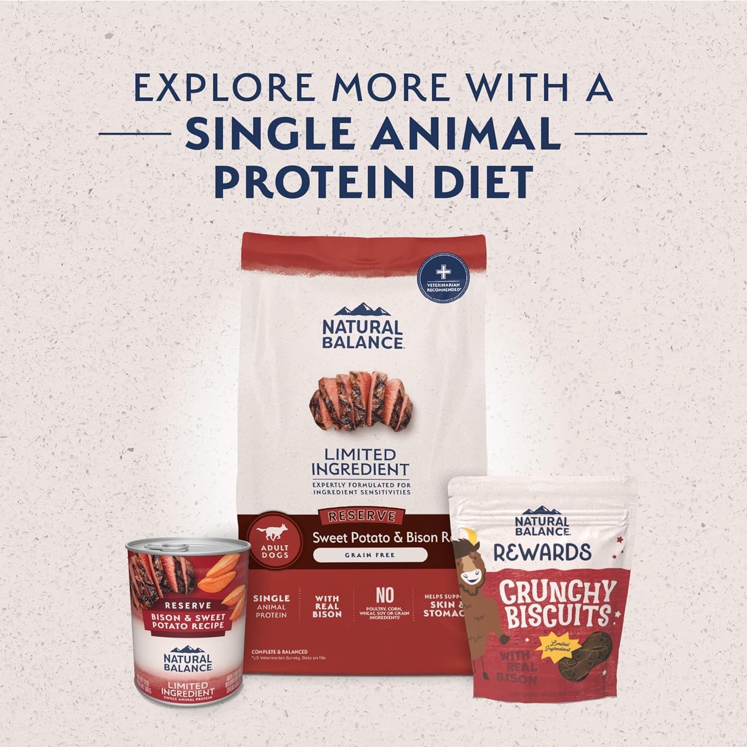 Limited Ingredient Adult Grain-Free Dry Dog Food, Reserve Sweet Potato &amp; Bison Recipe, 4 Pound (Pack of 1)