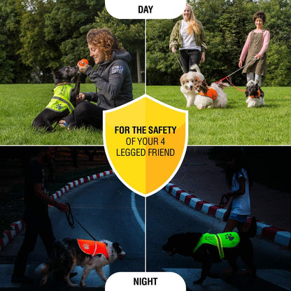 Reflective Dog Vest. Hi-Visibility, Oxford 300D Waterproof Blaze Orange Dog Vest Helps Protect Your Best Friend. Safeguard Your PUP from Motorists &amp; Hunting Accidents, on or off Leash