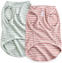 Dog Shirt Vest Lightweight Stretchy Dog T-Shirts Soft Cool Sleeveless Stripe Vests Breathable Clothes for Puppy Kitty Cats Small Medium Large Dogs 2 Pack Pink + Green [ S/Small ]