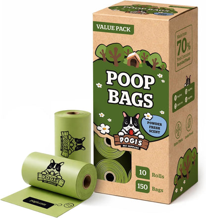 Pogi’S Dog Poop Bags – Leak-Proof &amp; Extra Thick Pet Waste Bags (Fresh Scent, 10 Rolls, 150-Count)