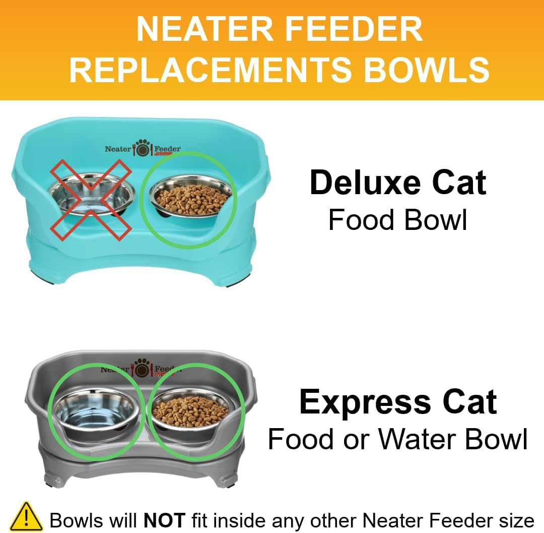 1 Cup 8 Oz. Shallow Stainless Steel Cat Bowls