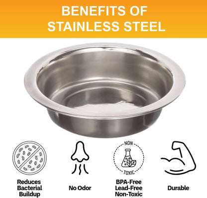 1 Cup 8 Oz. Shallow Stainless Steel Cat Bowls
