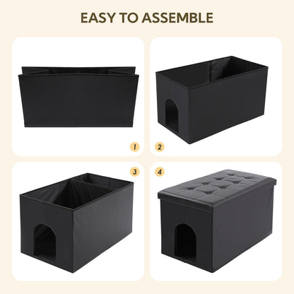 Cat Litter Box Enclosure Furniture Hidden, Cat Washroom Bench Storage Cabinet | Extra Large 35.4&