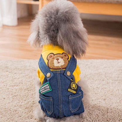 Dog Costume Clothes, Cute Denim Overalls for Small &amp; Medium Pets, Boy &amp; Girl Dogs Coats Jeans T-Shirts Sweatshirts