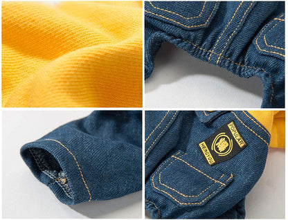 Dog Costume Clothes, Cute Denim Overalls for Small &amp; Medium Pets, Boy &amp; Girl Dogs Coats Jeans T-Shirts Sweatshirts