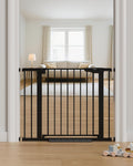 29.7-40.6" Baby Gate for Stairs, Mom'S Choice Awards Winner-Dog Gate for Doorways, Pressure Mounted Auto-Close Pet Gates for Dogs Indoor, Safety Child Gate with Easy Walk Thru Door, Black