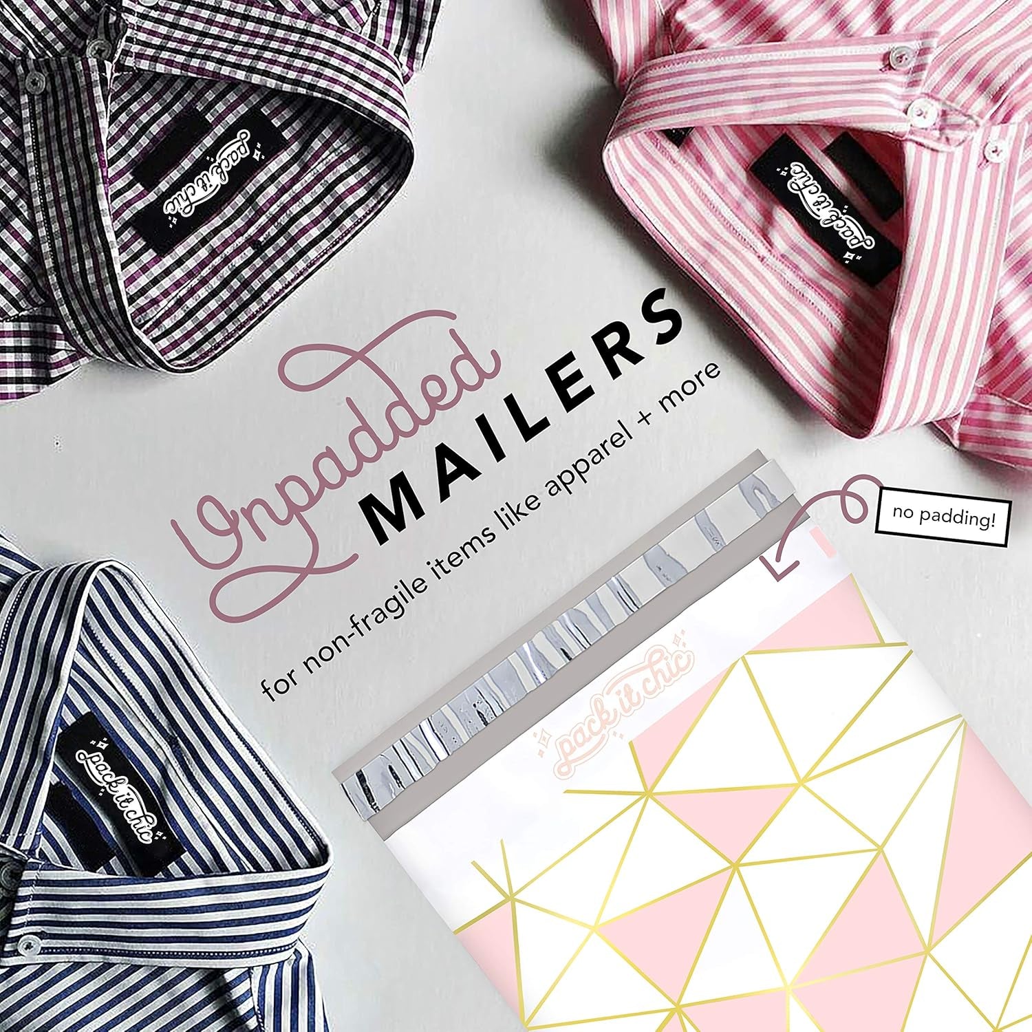 - 10X13 (100 Pack) Mosaic Triangle Poly Mailer Envelope Plastic Custom Mailing &amp; Shipping Bags - Self Seal