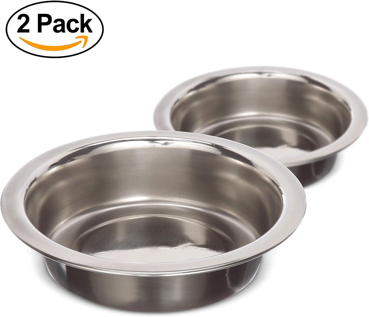 1 Cup 8 Oz. Shallow Stainless Steel Cat Bowls