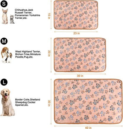 3 Pack Cat and Dog Blanket Soft &amp; Warm Fleece Flannel Sleep Mat, Great Pet Throw for Puppy, Kitten,Cats,Small, Medium &amp; Large Dogs (Medium 30" X 20")