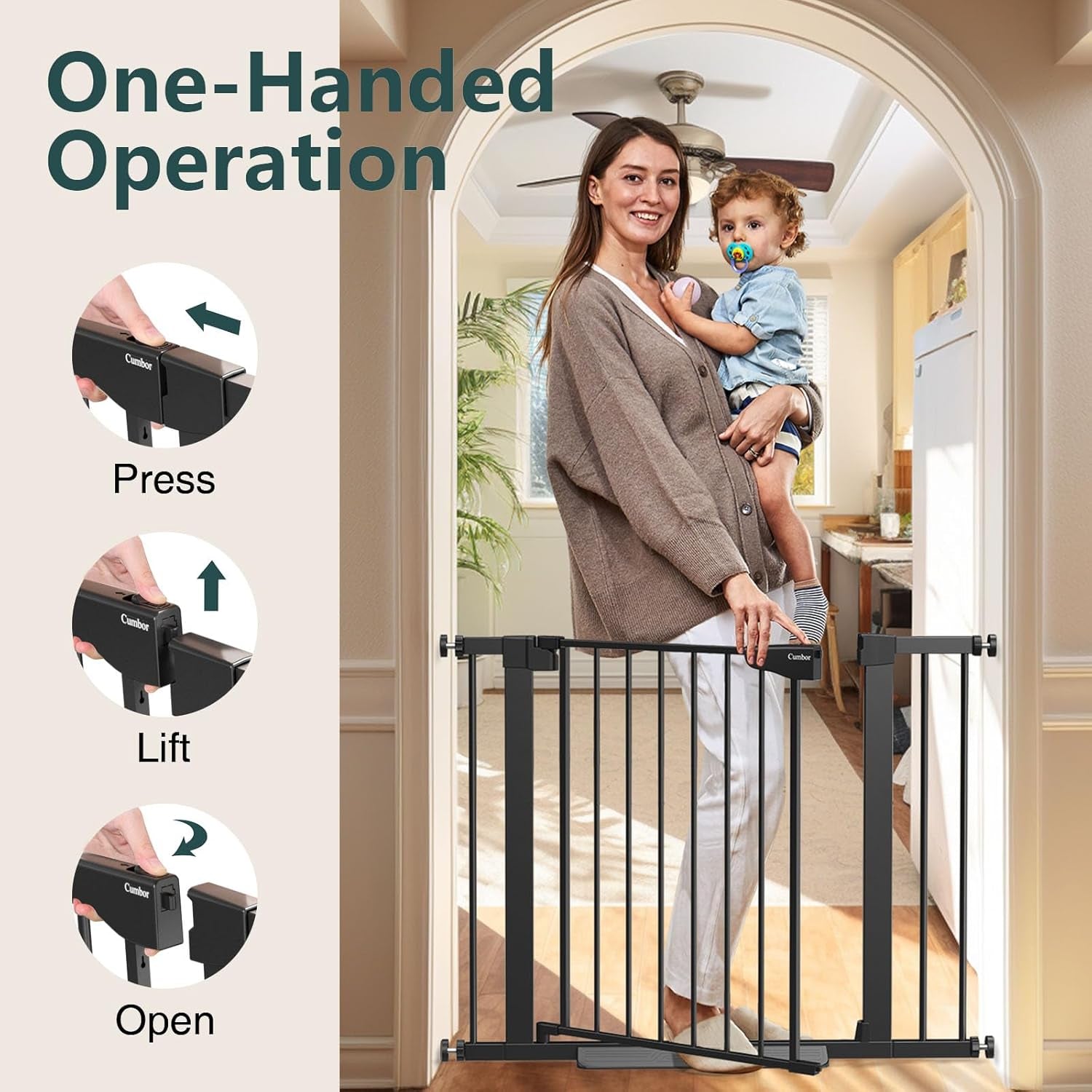 29.7-40.6" Baby Gate for Stairs, Mom&