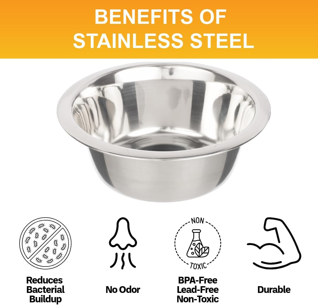 1.5 Cup 12 Oz. Stainless Steel Dog Bowls
