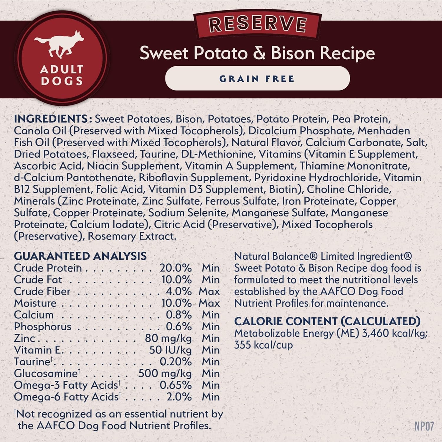 Limited Ingredient Adult Grain-Free Dry Dog Food, Reserve Sweet Potato &amp; Bison Recipe, 4 Pound (Pack of 1)