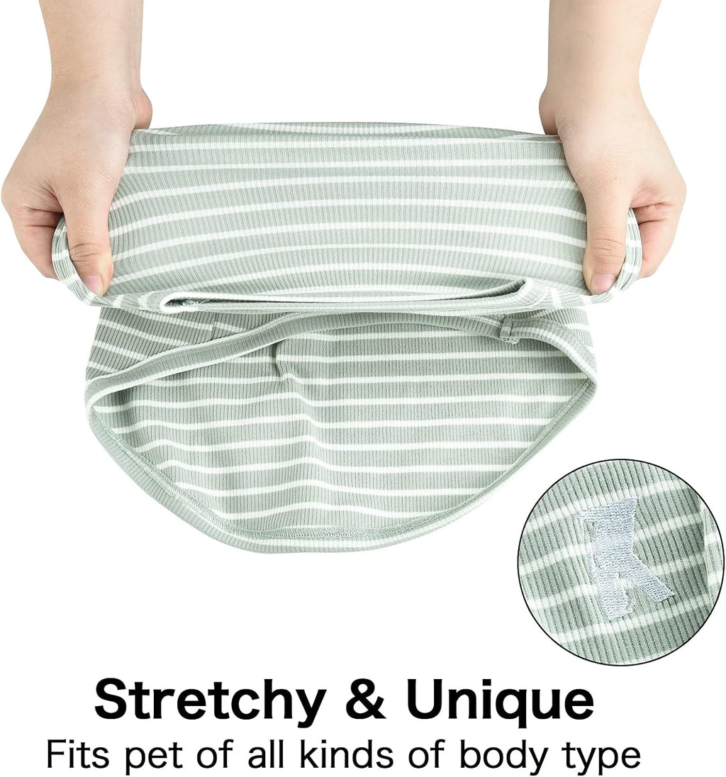 Dog Shirt Vest Lightweight Stretchy Dog T-Shirts Soft Cool Sleeveless Stripe Vests Breathable Clothes for Puppy Kitty Cats Small Medium Large Dogs 2 Pack Pink + Green [ S/Small ]