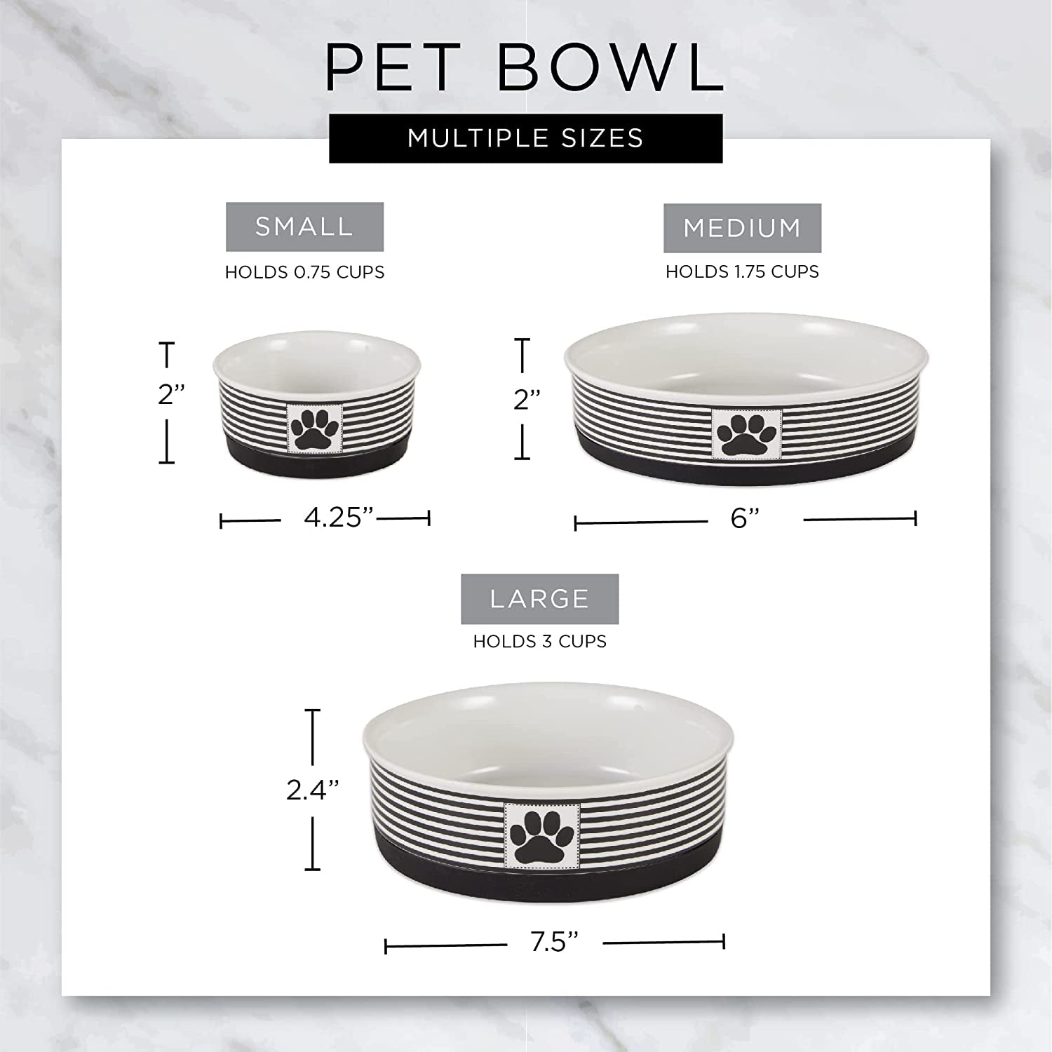 Lattice Collection Pet Bowl &amp; Canister, Small Set, 4.25X2", Gray, 2 Count