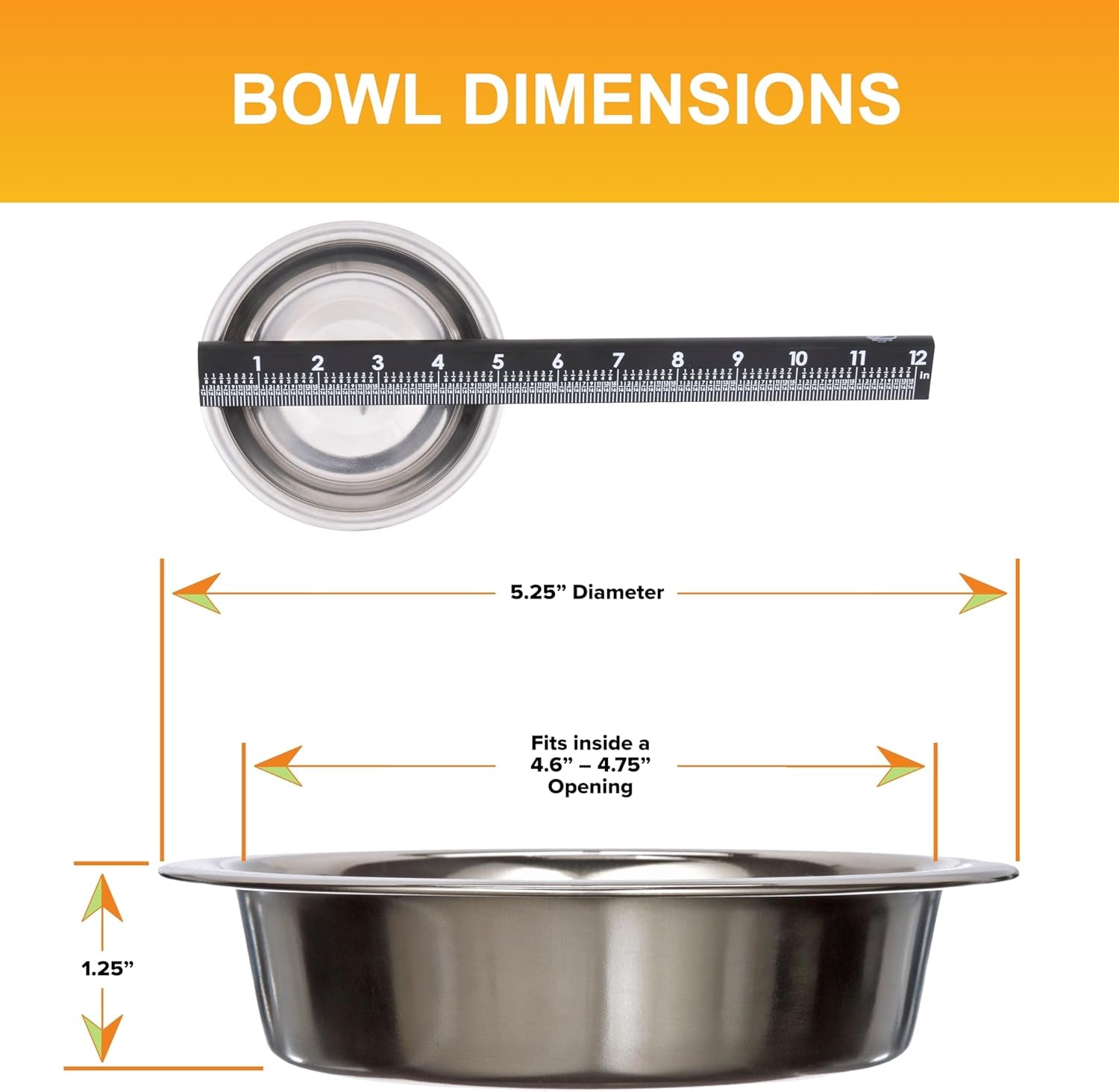 1 Cup 8 Oz. Shallow Stainless Steel Cat Bowls