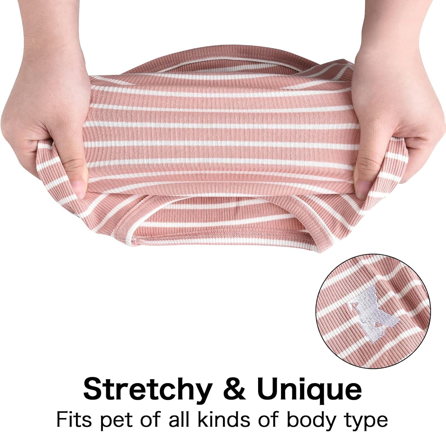 Dog Shirt Vest Lightweight Stretchy Dog T-Shirts Soft Cool Sleeveless Stripe Vests Breathable Clothes for Puppy Kitty Cats Small Medium Large Dogs 2 Pack Pink + Green [ S/Small ]