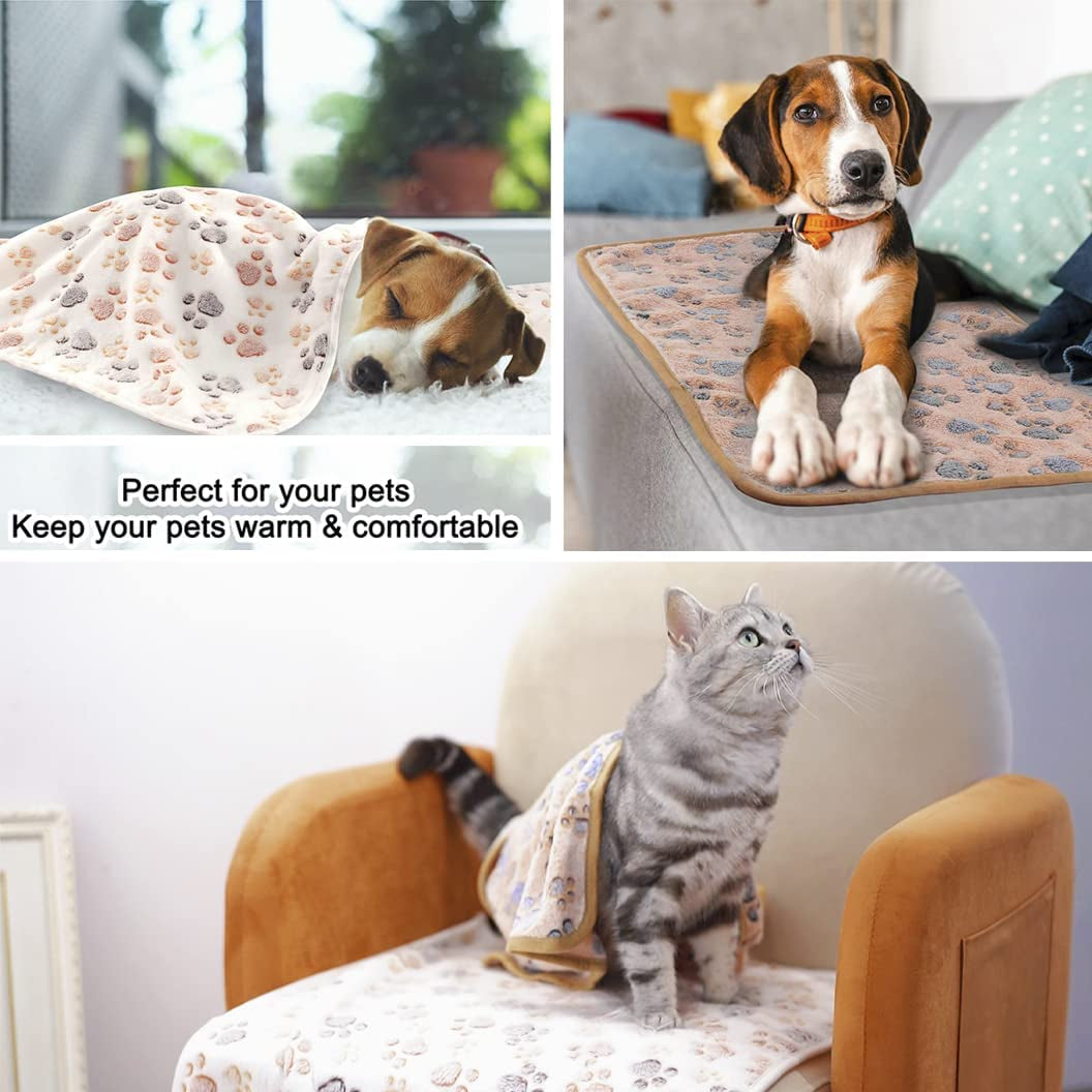 3 Pack Cat and Dog Blanket Soft &amp; Warm Fleece Flannel Sleep Mat, Great Pet Throw for Puppy, Kitten,Cats,Small, Medium &amp; Large Dogs (Medium 30" X 20")