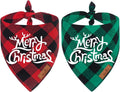2 Pack Christmas Classic Buffalo Plaid Dog Bandanas - Scarf Triangle Bibs Kerchief Merry Christmas Pet Costume for Small Medium Large Dogs Cats Pets (Christmas 1, X-Large)